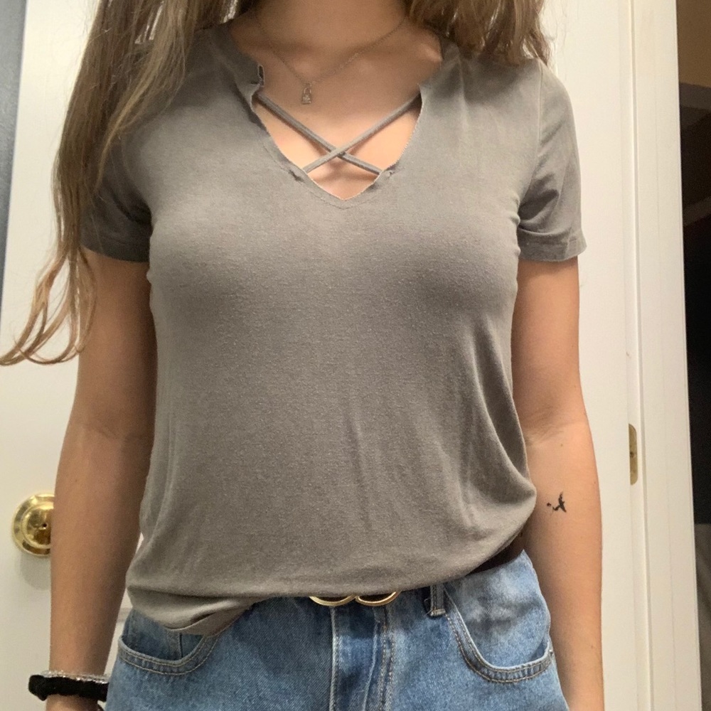 American Eagle Super Soft Cross-front Shirt